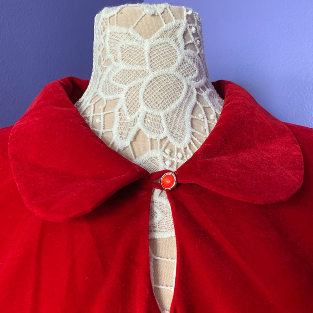 NWT Hearts & Roses London Red Velvet Tea Length Dress Size 16 US - Picture 10 of 14